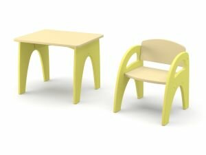 Ясельный комплект мебели "Малыш" (столик и стульчик), желтый