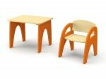 Ясельный комплект мебели "Малыш" (столик и стульчик), оранжевый